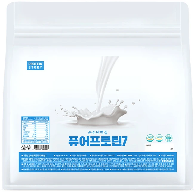 프로틴스토리 맛있는 단백질 퓨어프로틴7 1kg 무맛, 1개 - 쿠팡