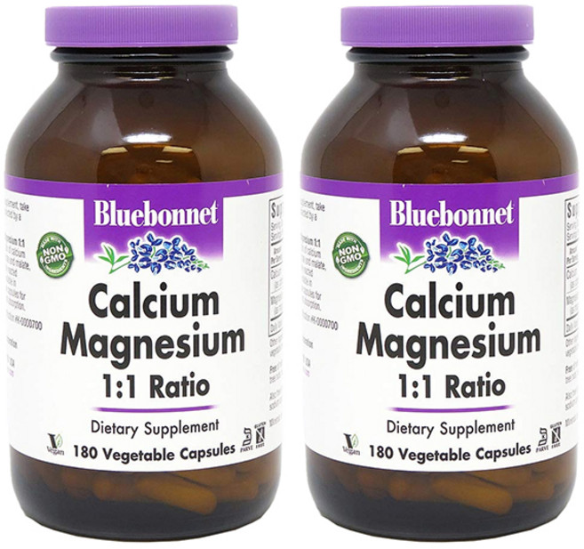 블루보넷 칼슘 마그네슘 1:1 브이캡, 2개, 180정