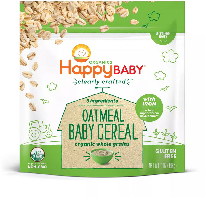 해피베이비 클리얼리 크래프트 시리얼 어린이 분말 식품 198g, 1개, 오트밀(Oatmeal)