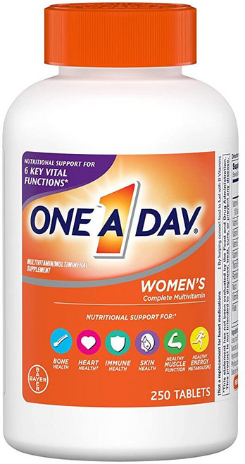 One A Day 멀티비타민 멀티미네랄 보조제 타블렛 알약 1 1, 1개, 250정
