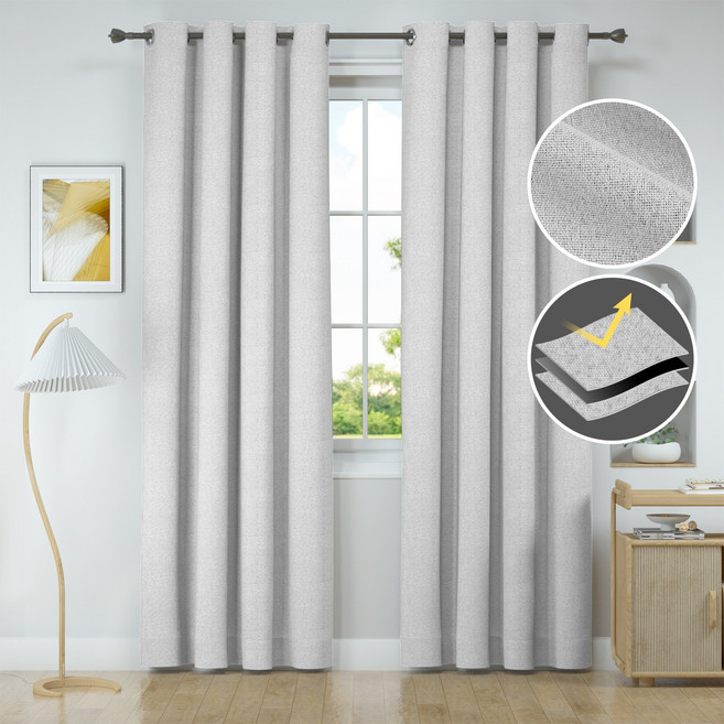 와이스타일 100% 단열 암막 커튼막 커튼 세트 고밀도 암막커튼 사계절 암막커튼 세트 작은창문 암막커튼 거실커텐 방창커튼 2P