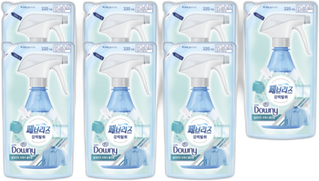 페브리즈 섬유탈취제 다우니 실내건조 프레시클린 향 리필 입, 7개, 320ml