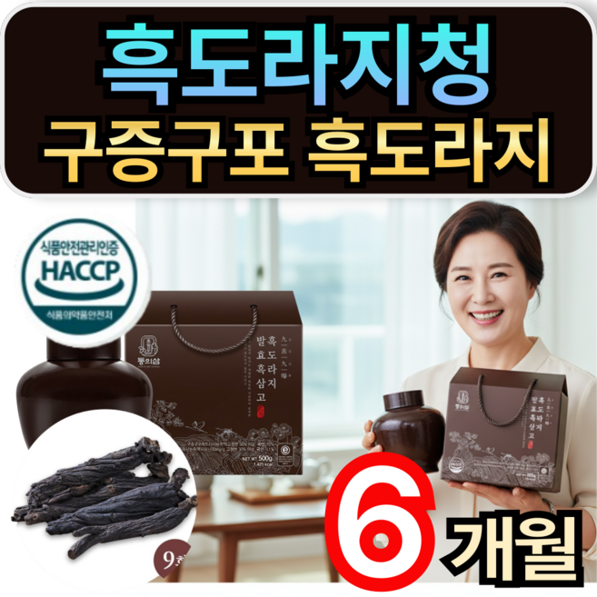 흑도라지청 100% 국산 구증구포 흑도라지 발효 농축 사포닌 휘게라이프, 3개, 500g