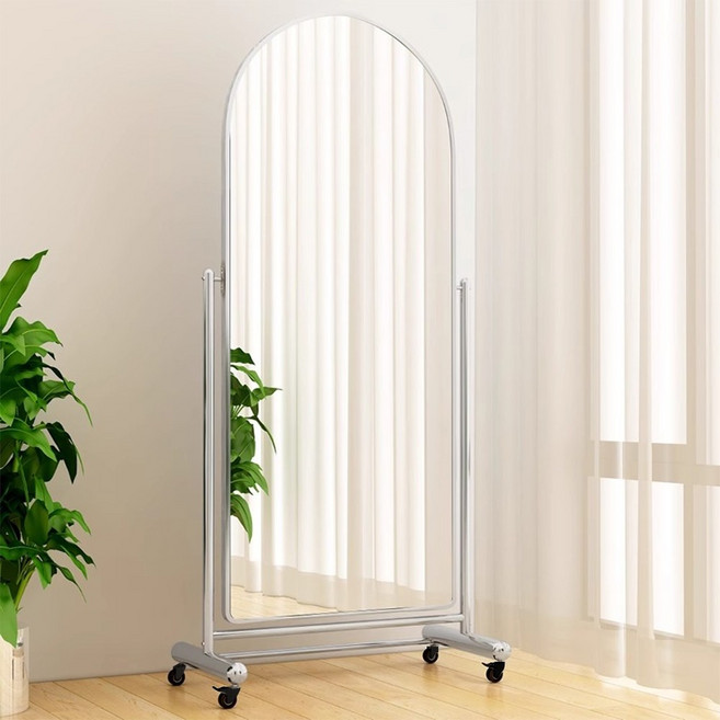 이동식 전신거울 166x60cm 안전유리 인테리어 거울-H N Quality Home, 은색
