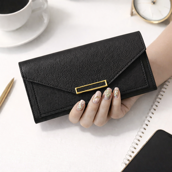 월천소 세련디자인 내구성가죽 여성장지갑