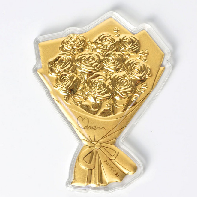 24K 순금 카네이션 꽃다발 골드바 0.3g
