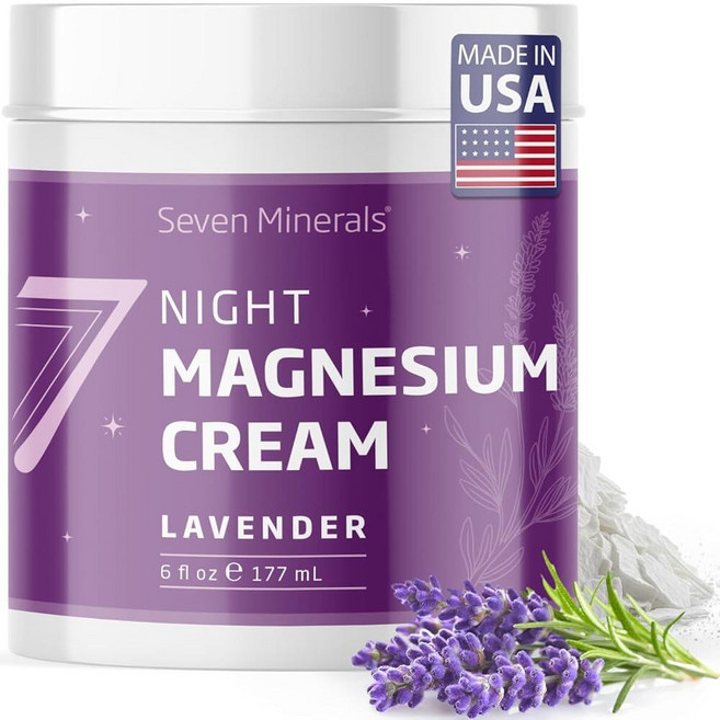 Seven Minerals Deep Relief Magnesium Night Lotion Lavender Arnica Cream for Sleep & Muscle Calms L, 라벤더