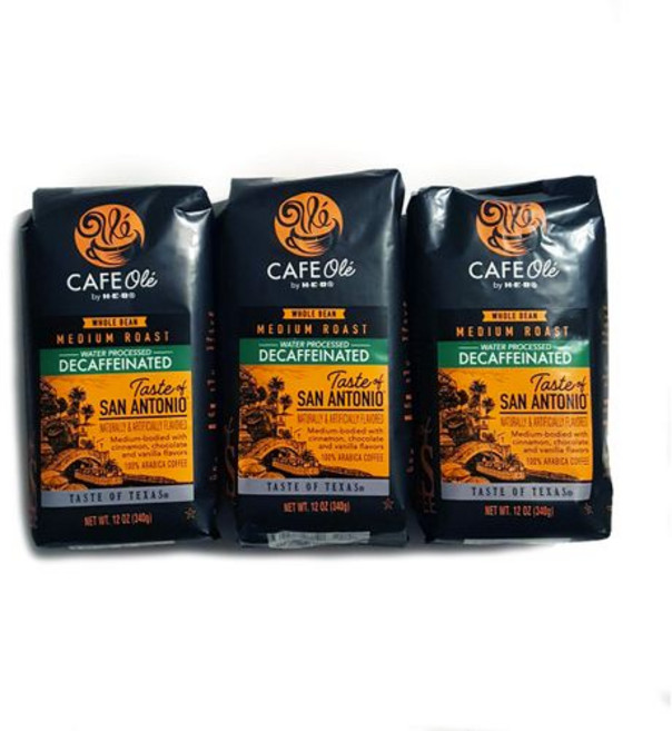 카페 올레 텍사스의 맛 홀빈 - 산 안토니오 디카페인 340 Cafe Ole Taste of Texas Whole Bean - San Antonio Decaf 12 Oz (Pack, 1개, 홀빈(분쇄안함)