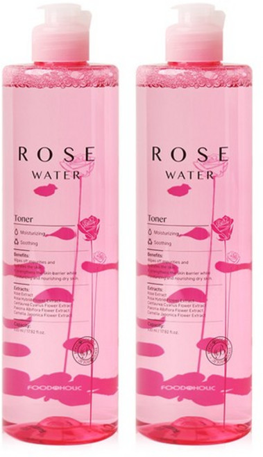 1+1 로즈워터 토너 530ml /대용량 닦토 장미수스킨 진정 보습, 2개