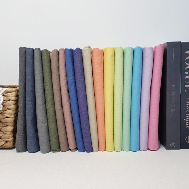 무지 면마 코튼린넨 혼방 피그먼트 바이오워싱 / 16컬러 의류 침구 홈패브릭, 1개, 버터옐로