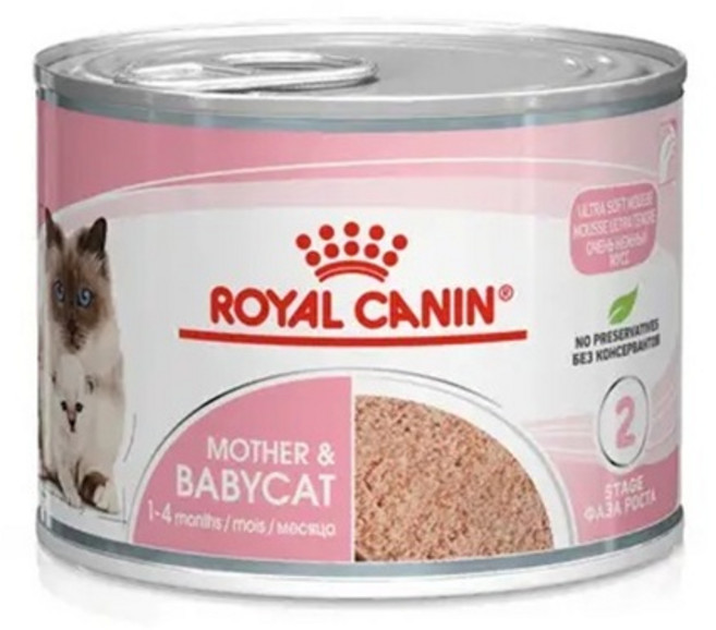 ROYAL CANIN 母貓及幼貓糧 1-4個月 慕斯質地 無添加防腐劑, 195g, 12, BC34W 離乳貓與母貓主食濕糧