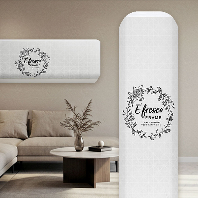 블루N 스탠드+벽걸이 2in1 에어컨 커버 세트, 01 2in1세트 플라워 그레이