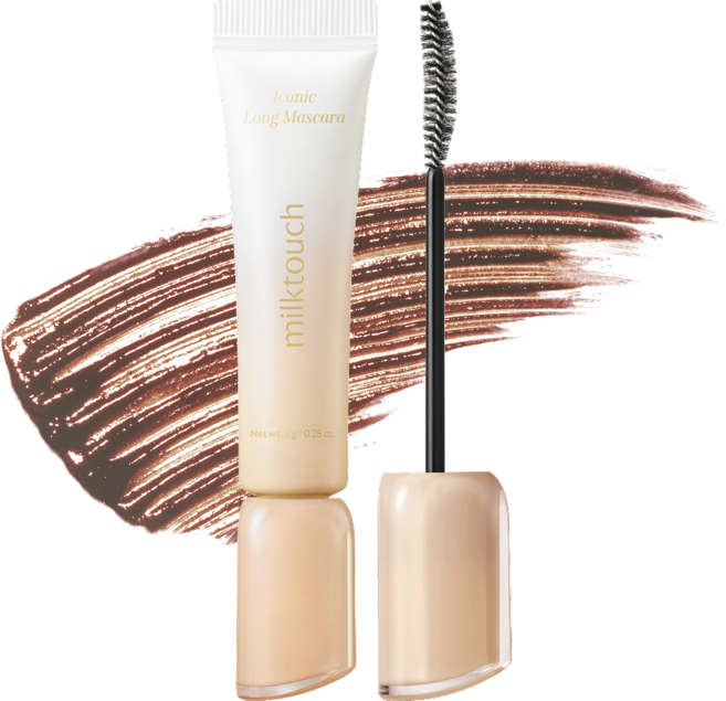 밀크터치 24시간 지속 강력 롱래쉬 아이코닉 마스카라, 브라운, 1개