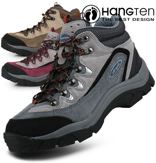 행텐 남녀공용 커플 아웃도어 소가죽 트레킹화 등산화 겸용 하이킹 하이탑 신발 마운틴화