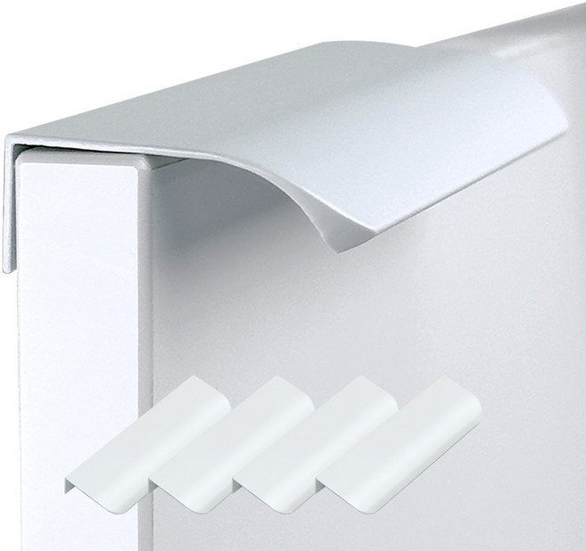 못이 필요 없는 부착식 손잡이 싱크대 서랍 가구 무타공 손잡이, 4개, 화이트