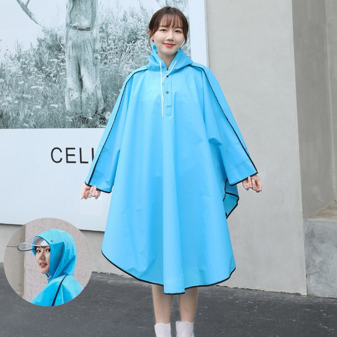 유니섹스 판초우의 패션 레인코트