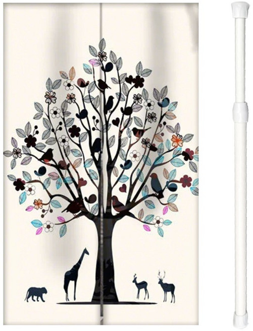 방문 커튼 가림막 봉 포함 세트 가리개 커텐 분리형 트임 패브릭 칸막이 도어 반커튼 주방 문 화장실 베란다