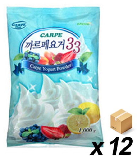 (박스)까르페 요거33 1kg / 요거트 파우더 x 12개