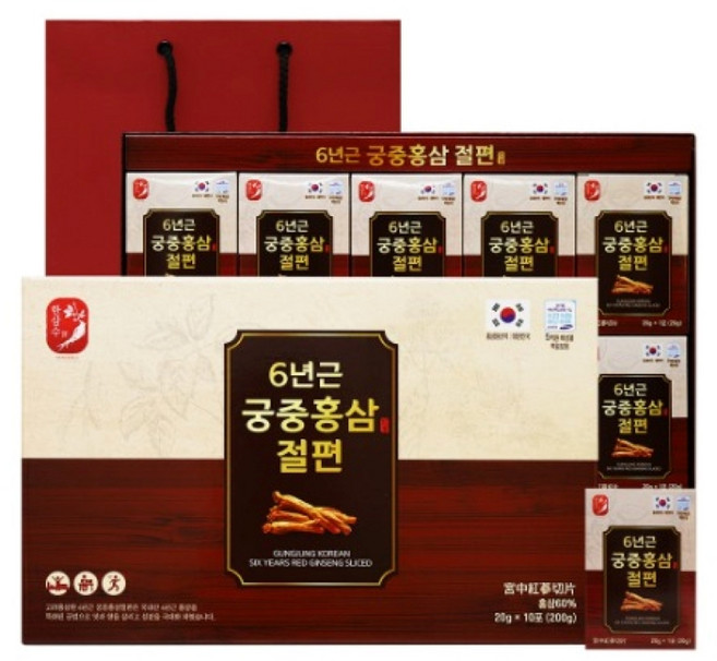 한삼수 6년근 궁중홍삼절편, 10개, 20g