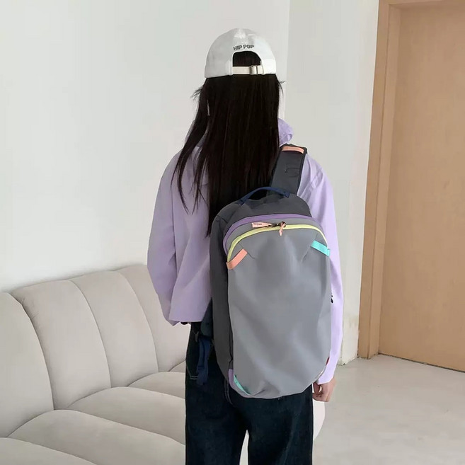 멀티 컬러 대용량 나일론 경량 백팩 캠핑 가방 학생 소풍 가방 20L