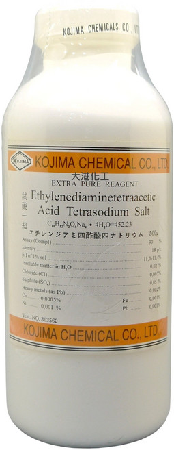 大港化工 : EDTA-4Na 試藥 - 500g 試藥級 試藥一級 四鈉 乙二胺四乙酸四鈉鹽, 1個