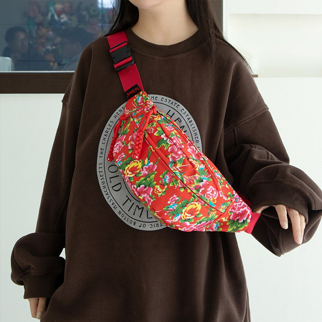 하이유니 비비드 플라워 포인트 미니 메신저 슬링백 크로스 백