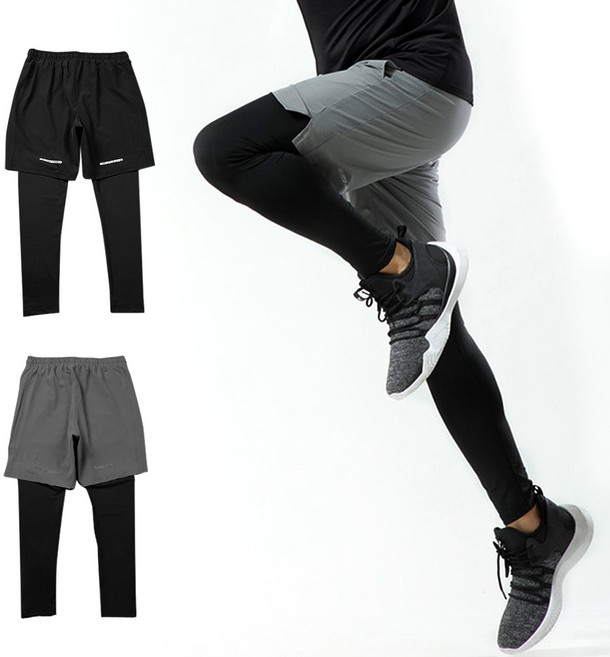 남자 레깅스 반바지 투인원 펜츠 투인원 바지 레깅스