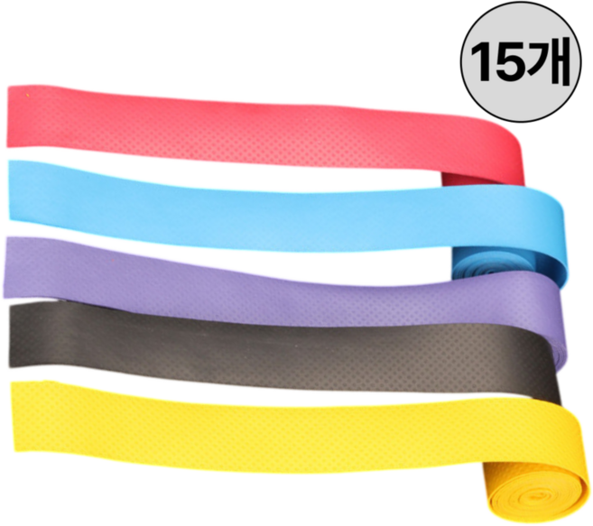 비바핏 땀흡수 쿠션 그립 라켓 테이프, 15개, 혼합