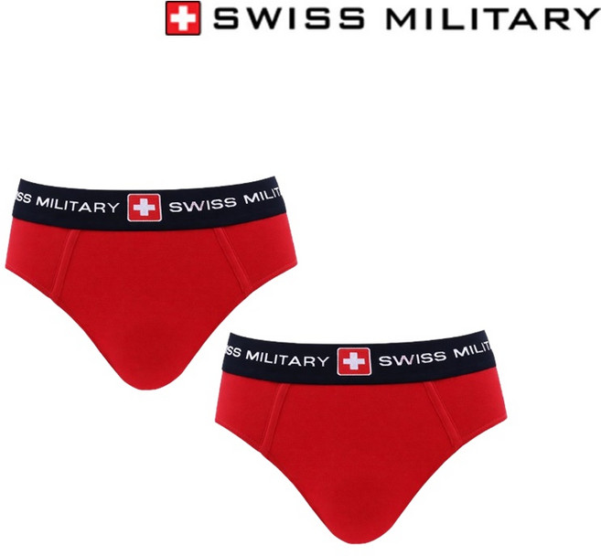 스위스밀리터리 남자팬티 삼각 브리프 속옷 /레드 (2장)