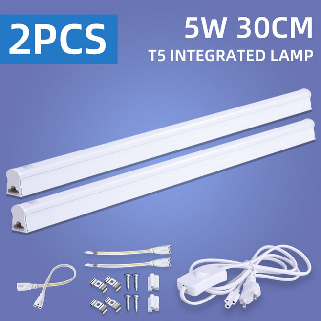 Led 조명 A85-220V 부엌에 대 한 캐비닛 아래 홈 침실 옷장에 10w 20w 튜브 바 찬장 실내 램프, Cold white US, 09 T5 5W 30cm 2pcs