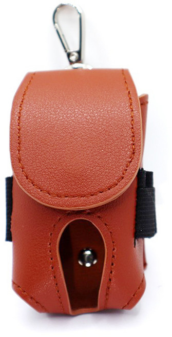 풀커버 레더 골프공 2구 파우치 볼 케이스, 1개, 브라운