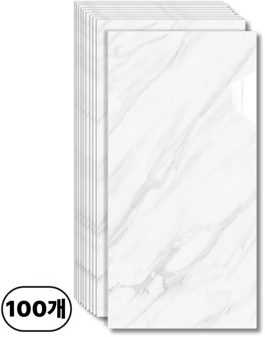 에이제이케이 붙이는 벽지 접착식 데코 타일 폼블럭 대리석 타일시트지 300x600mm, 비앙코 화이트, 100개