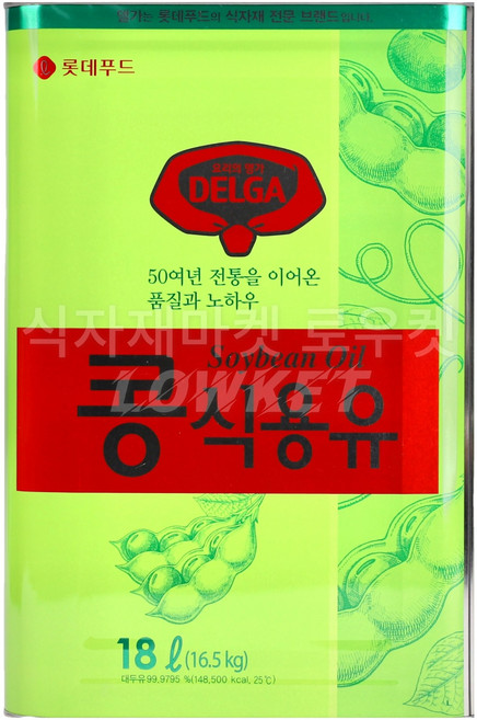 [마자킹] 롯데 콩식용유 18L, 1개