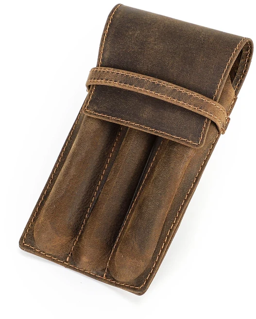 12 3 펜에 대 한 손수 소 가죽 펜 홀더 미친 말 연필 케이스 파우치 보관 가방 편지지 학교 사무 용품, 01 3 slots