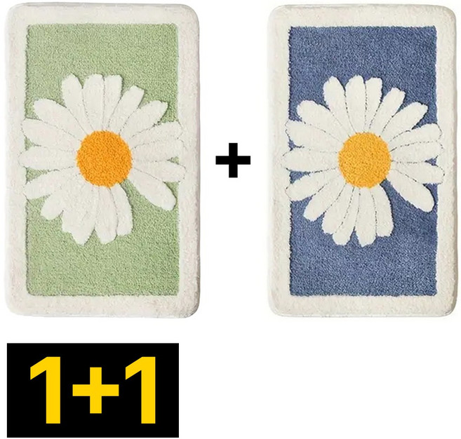 디심플 극세사 화장실 욕실 발매트, 2개, 혼합색상