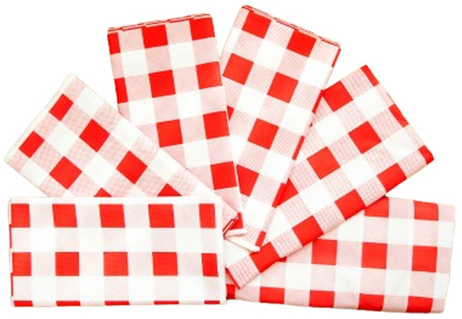 캐프마켓 일회용 방수 테이블보 식탁보, 6개, 6인(180 x 137 cm), 레드