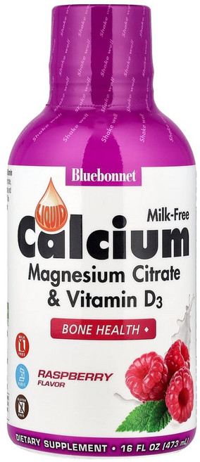 [천연 라즈베리맛] 블루보넷 액상 칼슘 구연산 마그네슘 플러스 비타민 D3, 1개