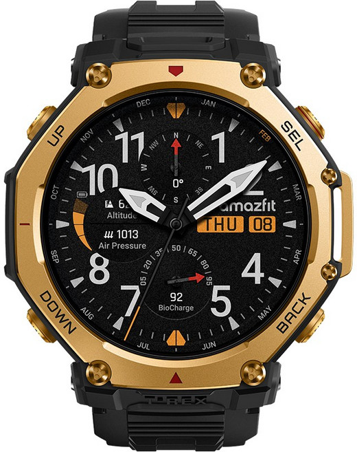 어메이즈핏 스마트워치 T-REX 3 PRO, GPS + 블루투스, 4.8cm, 골드