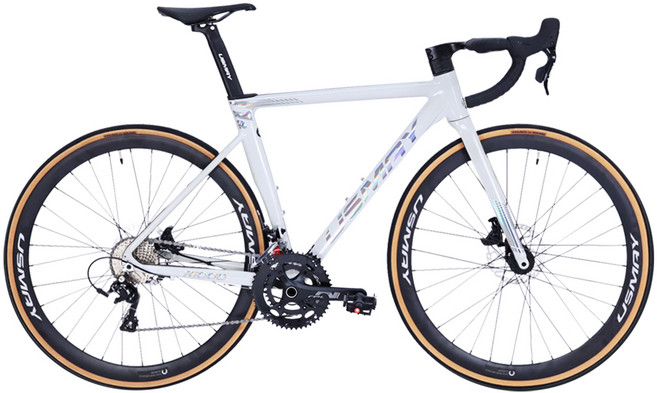 SPORTONE U30 鋁合金彎把碟煞18速貫穿軸油壓變速甩把公路車 煞變合一平悍車架（隱藏內走線）競速碟煞彎把破風跑, 變色白, 1個, N/A