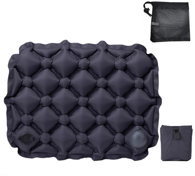 유니티23 휴대용 에어방석 펌프형 비행기 여행 필수품 캠핑, 딥그레이