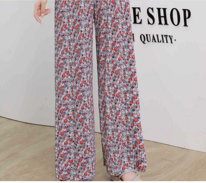 93cm 넉넉한 플리츠 꽃주름 냉기가득 홈웨어 냉장고 몸빼 바지