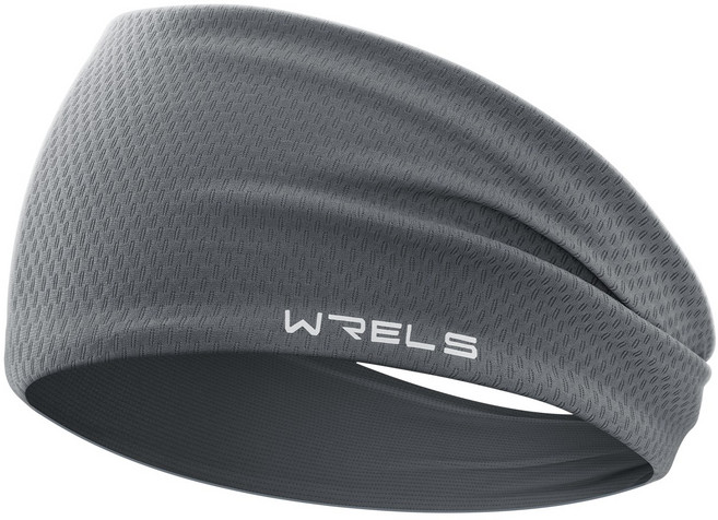 WRELS 스포츠 헤어밴드 땀흡수 미끄럼방지 쿨링 헤어밴드 헬스 등산 필라테스 요가, 1개, 그레이