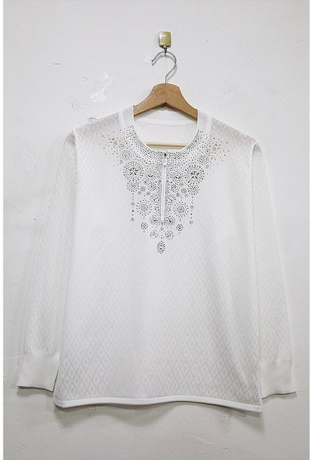 형제상회 할머니티 라운드 집업 니트 춘추 할머니옷 0026SF20