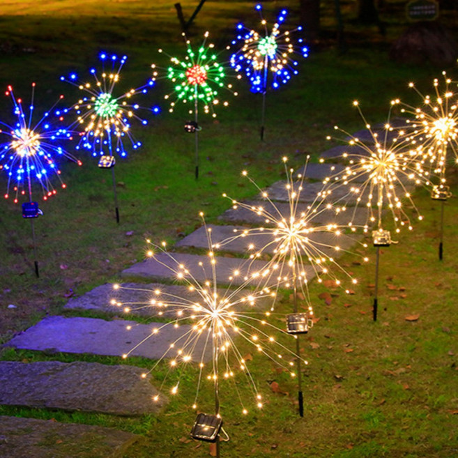 태양광 폭죽등 바닥조명 LED 정원등 크리스마스 조명, 150LED_컬러(RGB)