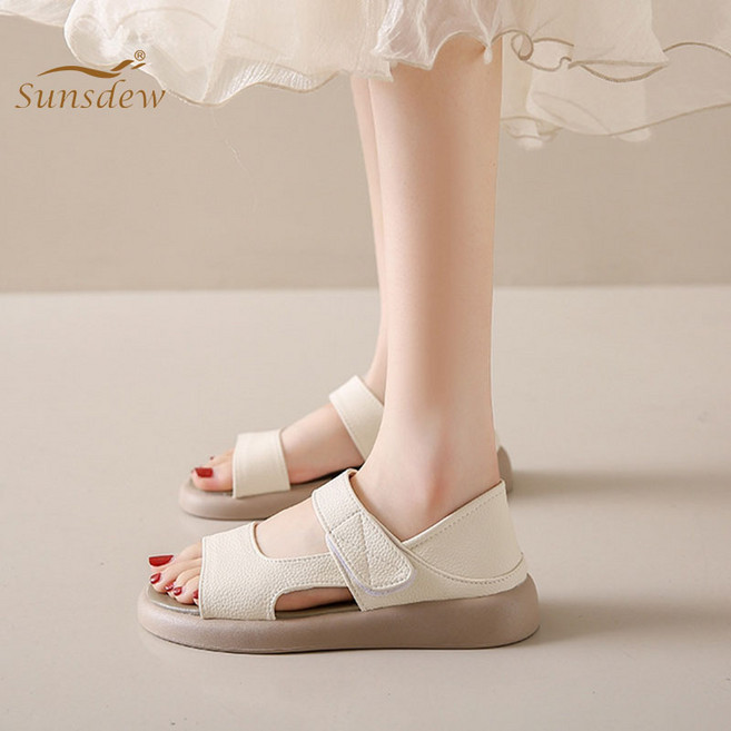 Sunsdew 빅사이즈여성샌들 플랫2cm 뮬슬리퍼