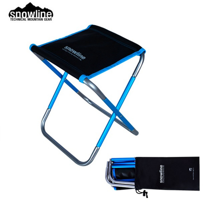 스노우라인 원터치 슬림 캠핑 체어, 블루 + 그레이, 1개