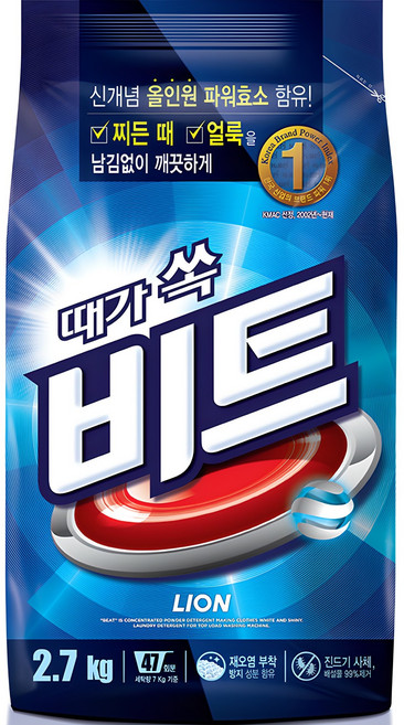 비트 분말세제 일반용 리필, 2.7kg, 선택1, 1개