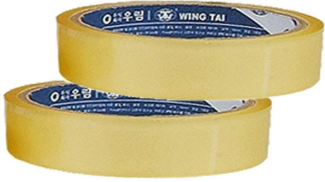 투명테이프 사무용(2개) 커터기용 테잎 폭 24mm 길이 20M (2개) 사무용 커터기용 테이프, 1개