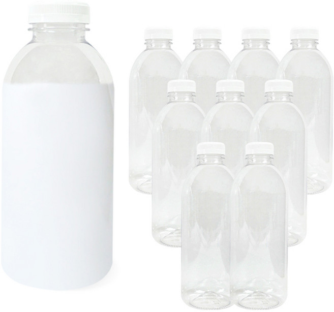 우유 원형 페트병 세트 수제청병 더치병 쥬스 공병, 10개, 1L