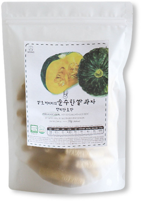 질마재농장 백미단호박스틱 유기농 국내산쌀 무첨가 아이간식, 60g, 1개, 유기농쌀과자 백미단호박스틱
